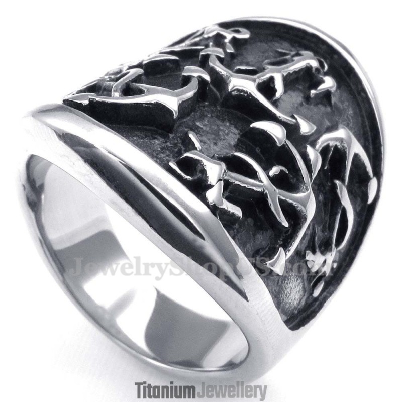 Titanium Ring With Anchors Titanium Ring With Anchors