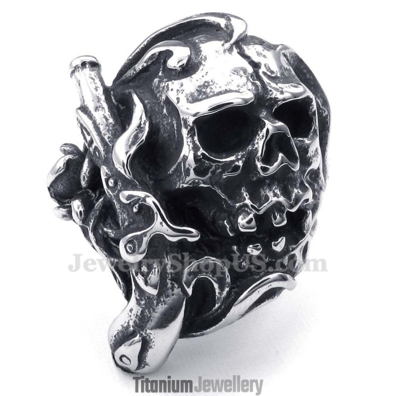 Titanium Gun Skull Ring Titanium Gun Skull Ring