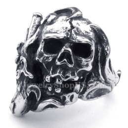 Titanium Gun Skull Ring