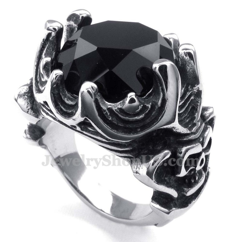 Black Zircon Titanium Ring Black Zircon Titanium Ring