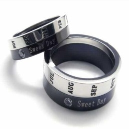 Sweet Day 8Mm Diamond Set Titanium Inlaid Court Band Ring