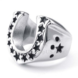 Five-Pointed Star Titanium Horse'S Hoof Ring