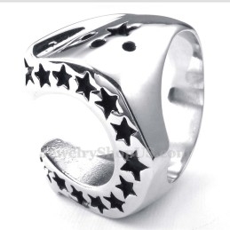 Five-Pointed Star Titanium Horse'S Hoof Ring