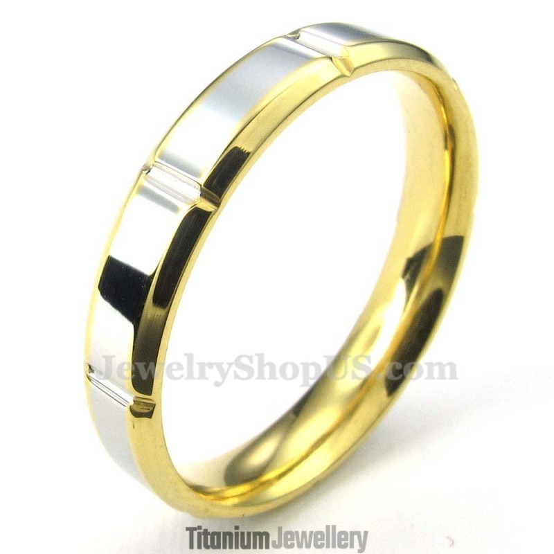 Fashion Silver Gold Titanium Ring (Women) Fashion Silver Gold Titanium Ring (Women)