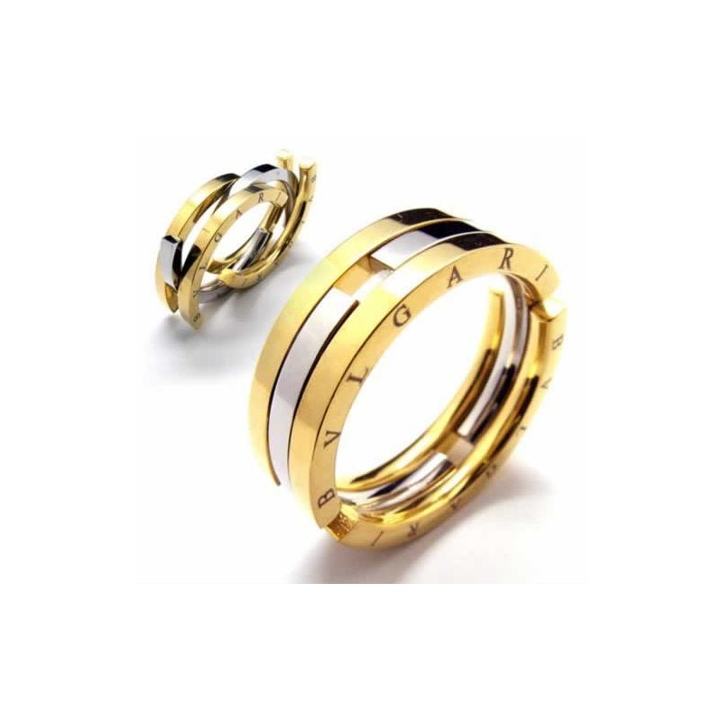 8Mm Titanium & Gold Puzzle Ring