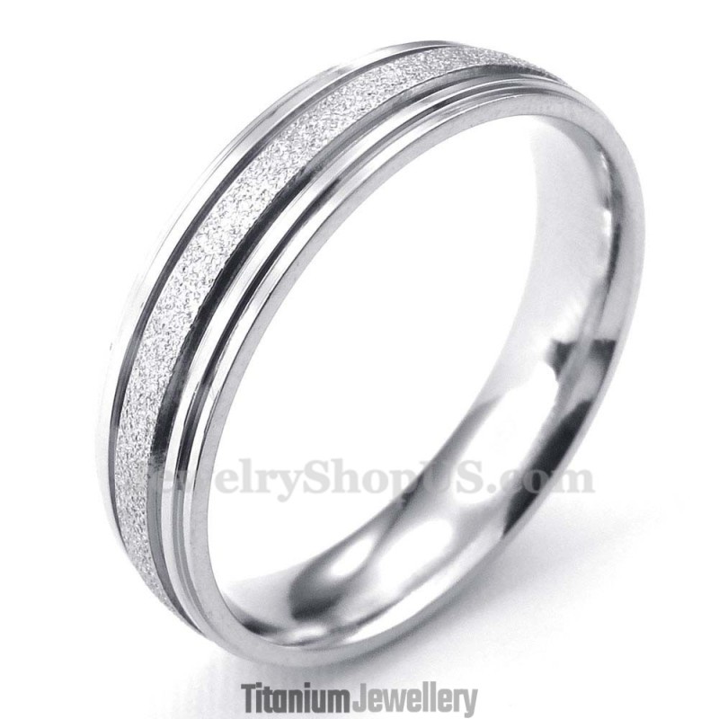Titanium Sandblasting Lovers Ring (Mens)