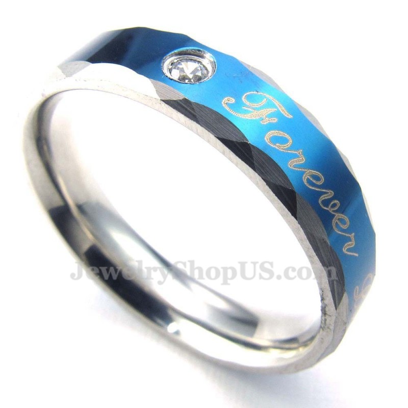 Forever Love Blue Titanium Couple Ring (Mens) Forever Love Blue Titanium Couple Ring (Mens)