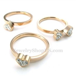 Rose Gold Four Leaf Clover Titanium Ring (Three In One)