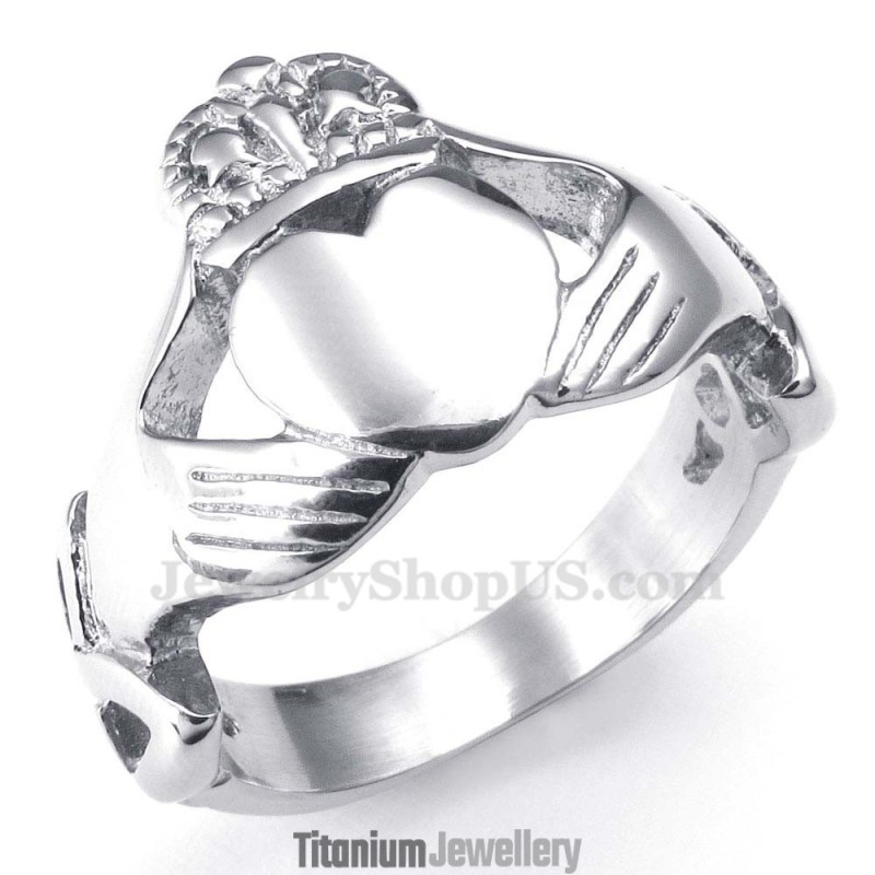 Hands Hugs Up Heart Titanium Ring Hands Hugs Up Heart Titanium Ring