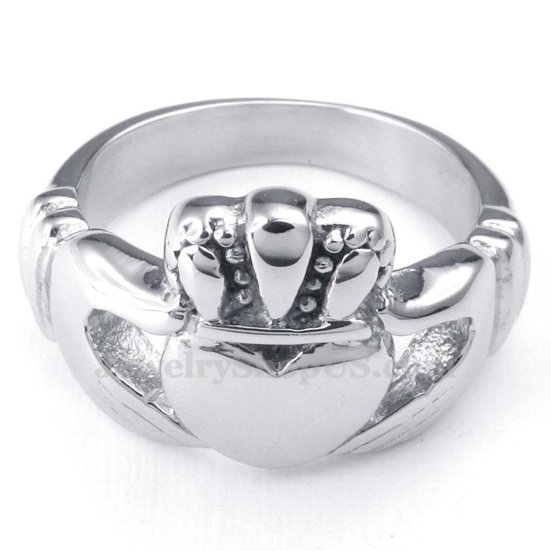 Hands Hugs Up Heart Titanium Ring Hands Hugs Up Heart Titanium Ring
