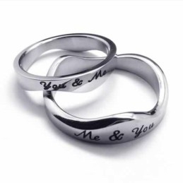 You & Me 5Mm Waves Titanium Ring
