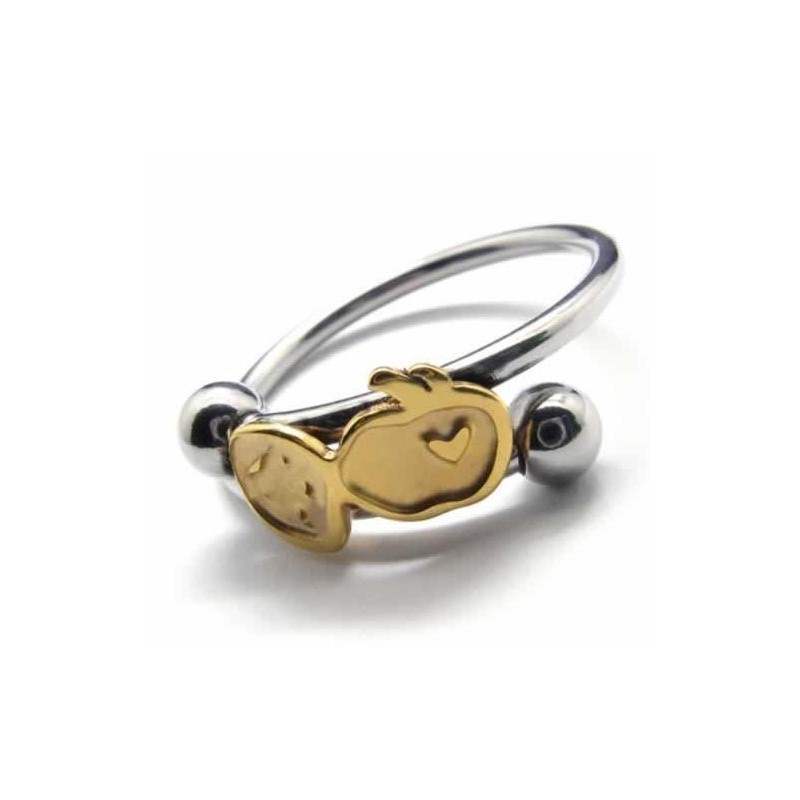 Fruit Love 8Mm Titanium & Gold Ring Fruit Love 8Mm Titanium & Gold Ring