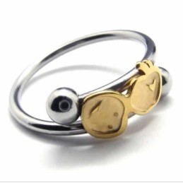 Fruit Love 8Mm Titanium & Gold Ring