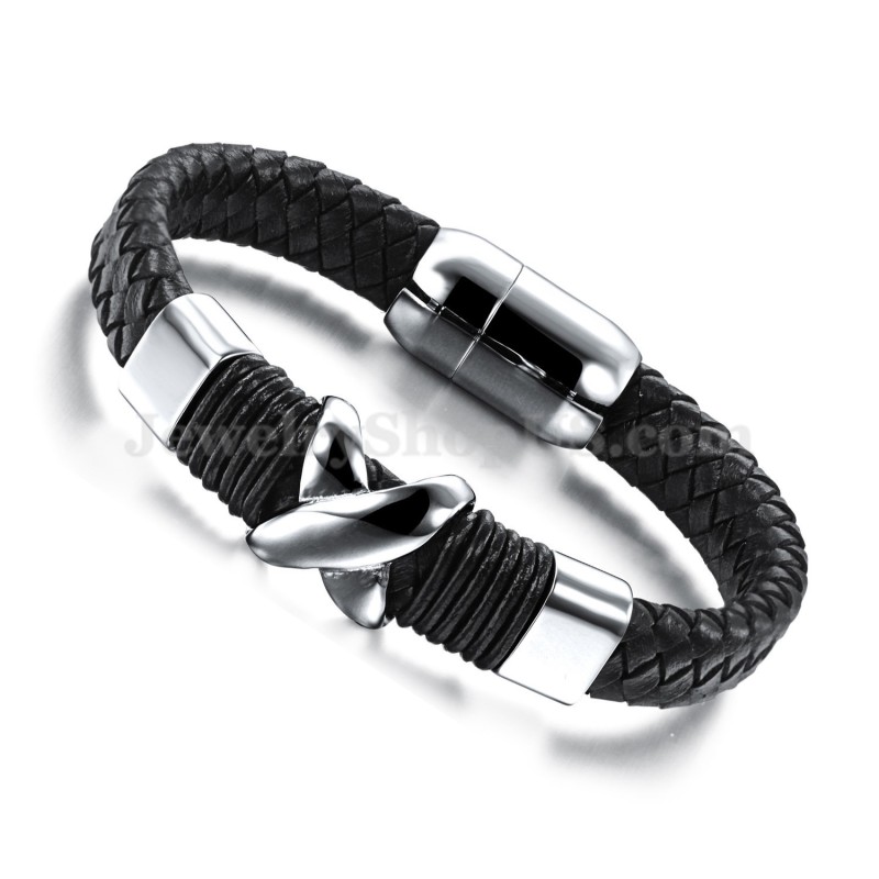Fashion Men's Titanium Leather Bracelet C902 Fashion Men's Titanium Leather Bracelet C902