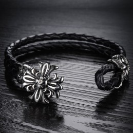 Good Sale Men's Titanium Leather Bracelet C871