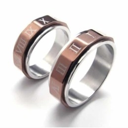 Roman Numerals Mens 7Mm Titanium Ring