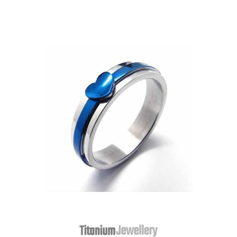 Sweet 5Mm Blue Titanium Ring Sweet 5Mm Blue Titanium Ring