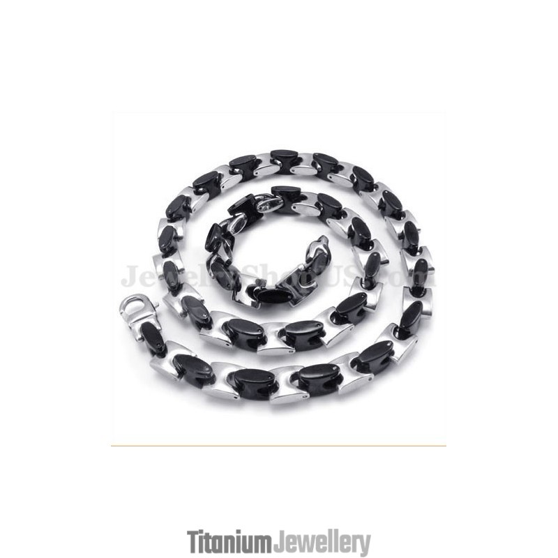 Stunning Black Men's Titanium Necklace Chain Stunning Black Men's Titanium Necklace Chain