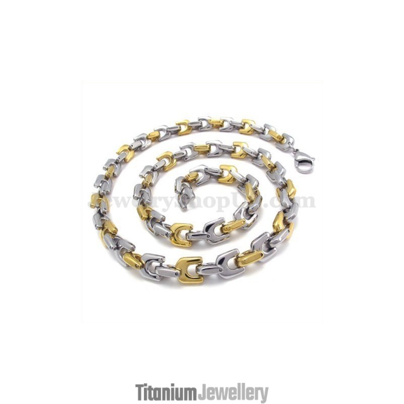 Fashion Gold Men's Titanium Necklace Chain Fashion Gold Men's Titanium Necklace Chain