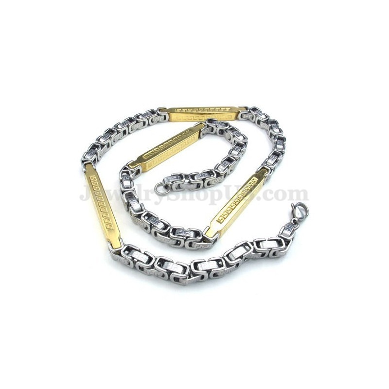 Silver Gold Men's Titanium Necklace Chain