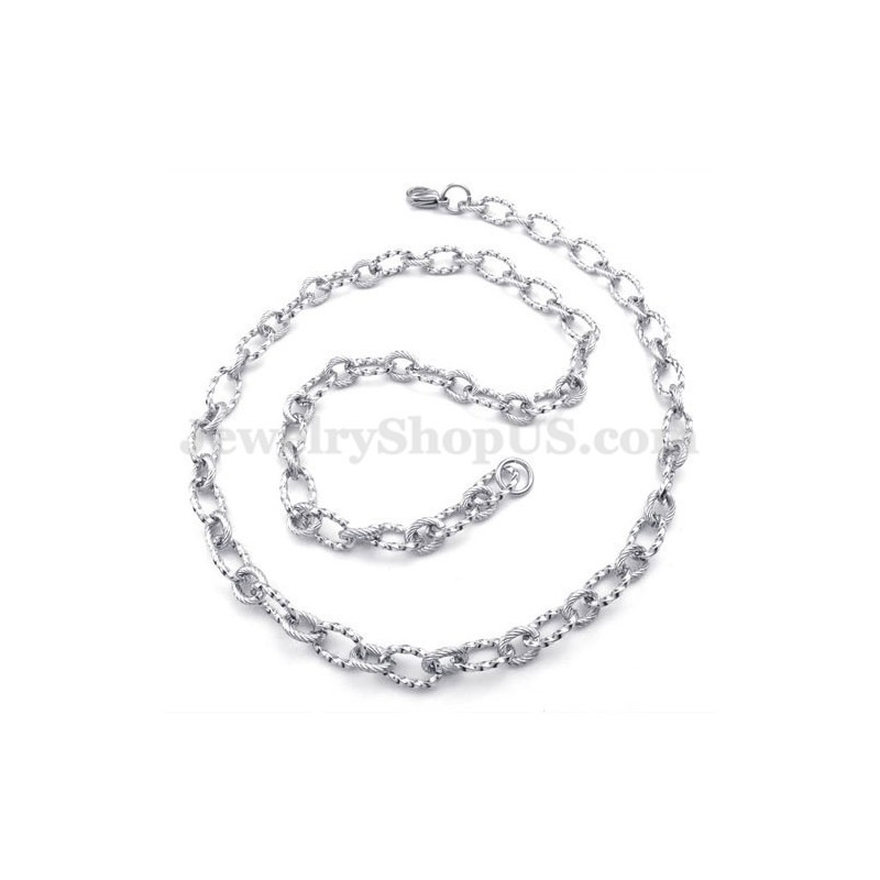 Simple Silver Men's Titanium Necklace Chain