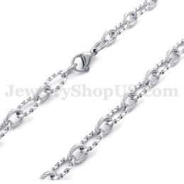 Simple Silver Men's Titanium Necklace Chain
