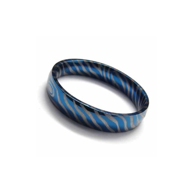 4Mm Ladies Blue Titaniun Ring 4Mm Ladies Blue Titaniun Ring