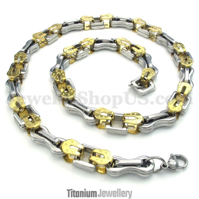 Sexy Gold Men's Titanium Necklace Chain Sexy Gold Men's Titanium Necklace Chain