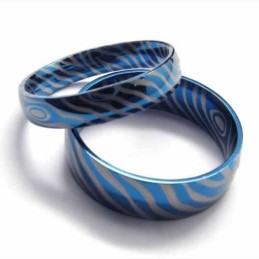 4Mm Ladies Blue Titaniun Ring