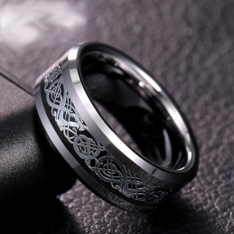Men Fashion Personality Tungsten Rings With Dragon Patterns