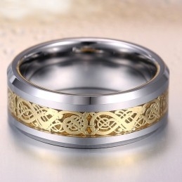 Men Fashion Personality Tungsten Rings With Dragon Patterns