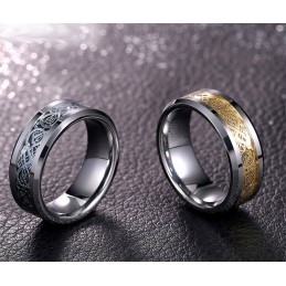 Men Fashion Personality Tungsten Rings With Dragon Patterns