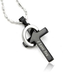 New Style Black Cross Titanium Pendant