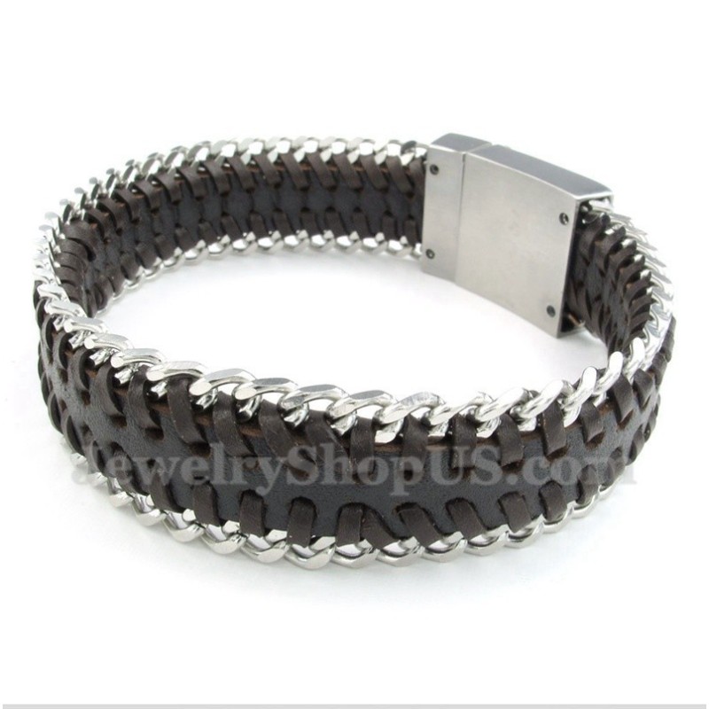 Men's Titanium Leather Bracelet Men's Titanium Leather Bracelet