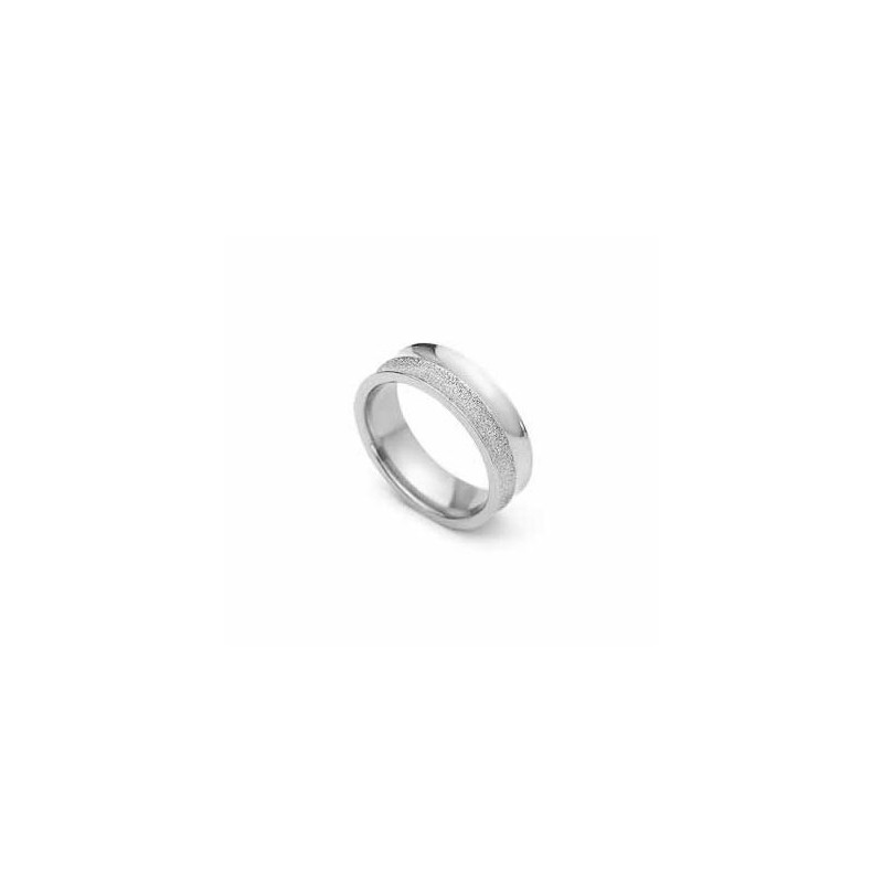 Brushed 6Mm Titanium & Silver Ring