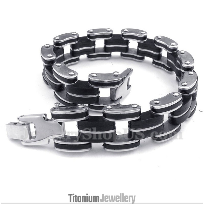 Men's Titanium Rubber Bracelet