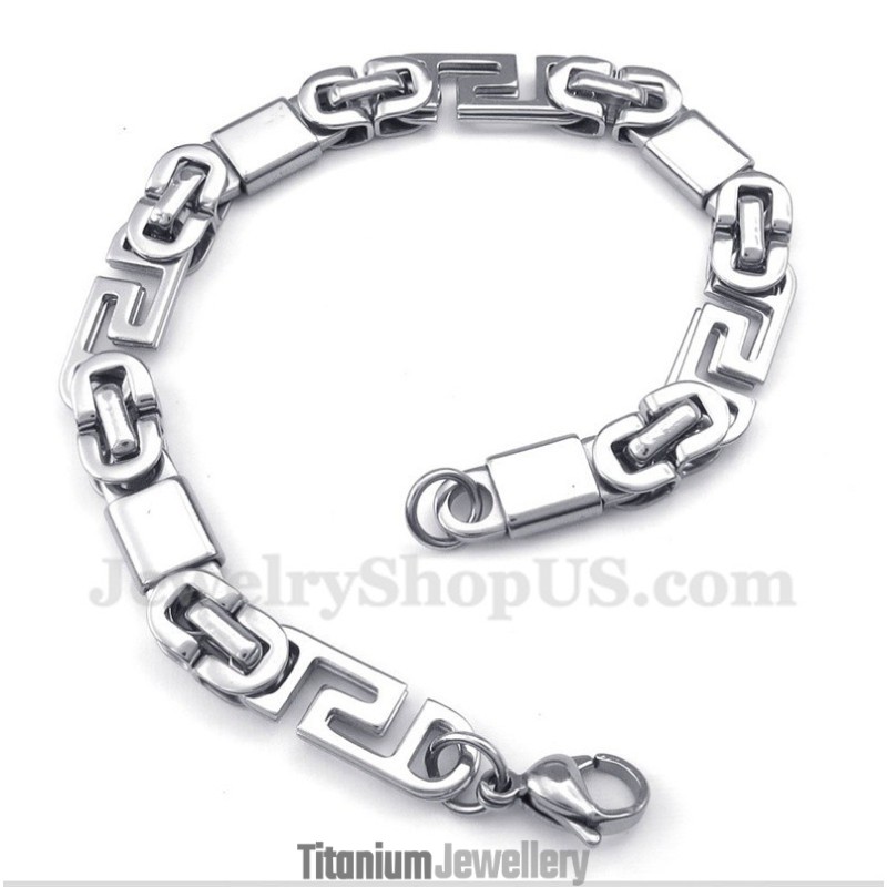 Men's Titanium Greek Meander Pattern Bracelet Men's Titanium Greek Meander Pattern Bracelet