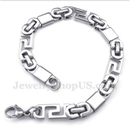 Men's Titanium Greek Meander Pattern Bracelet