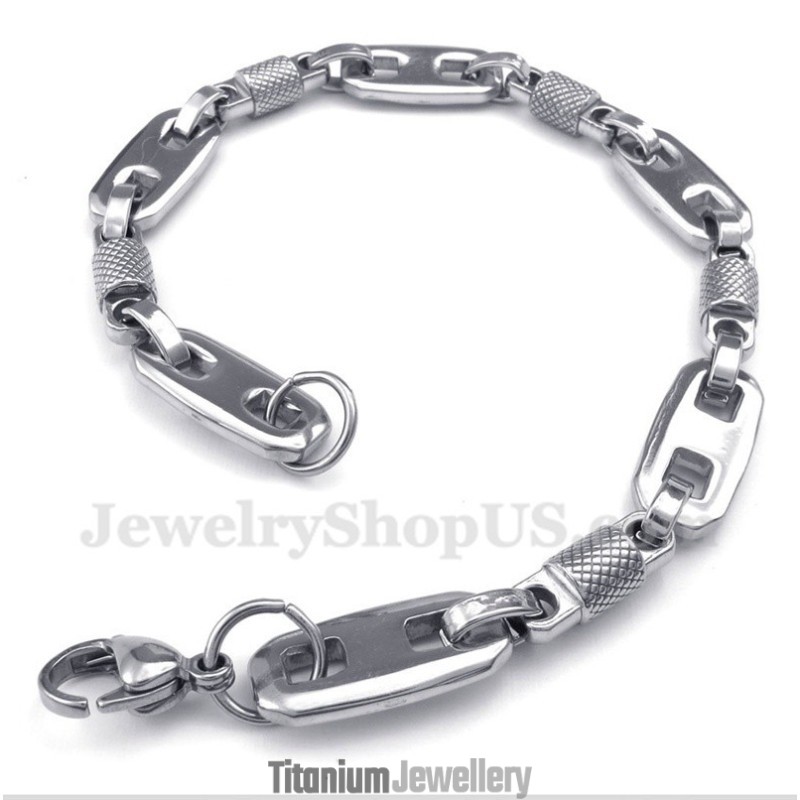 Men's Titanium Round Beads Bracelet