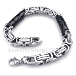 Men's Titanium Cylinder Black Bracelet