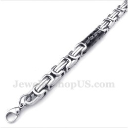 Men's Titanium Cylinder Black Bracelet