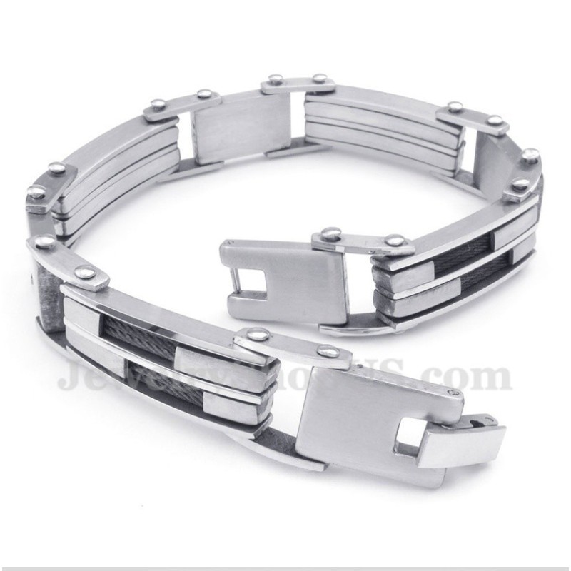 Men's Titanium Black Cable Bracelet Men's Titanium Black Cable Bracelet