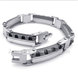 Men's Titanium Black Serrated Bracelet