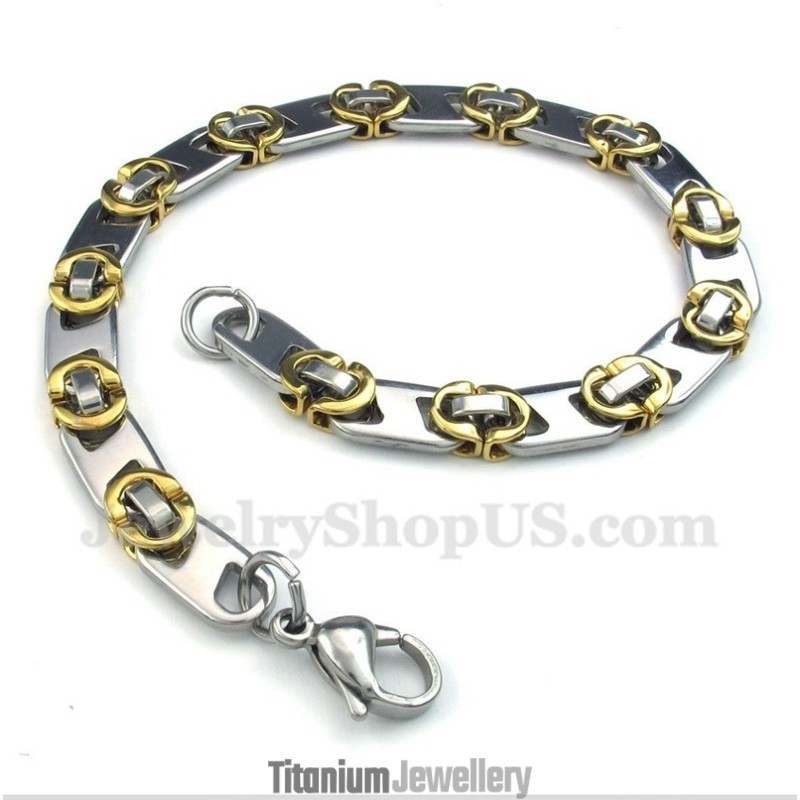 Men's Titanium Gold Half Crescent Bracelet Men's Titanium Gold Half Crescent Bracelet