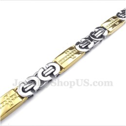 Men's Titanium Gold Cross Bracelet