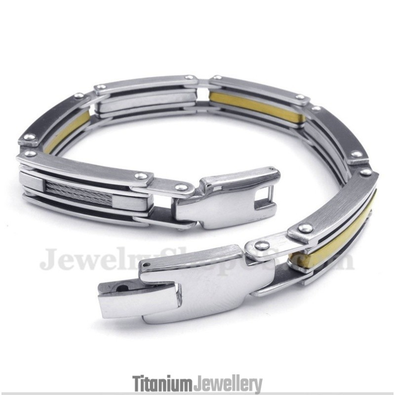 Men's Titanium Gold Bracelet Men's Titanium Gold Bracelet