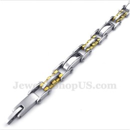 Men's Titanium Gold Serrated Bracelet