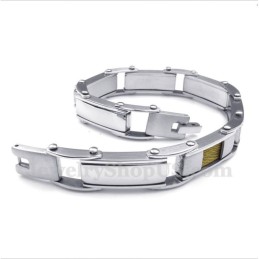 Men's Titanium Gold Cable Bracelet