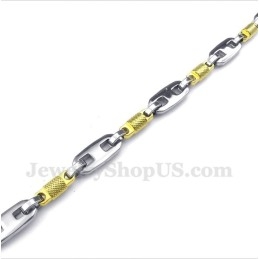 Men's Titanium Gold Cylinder Bracelet