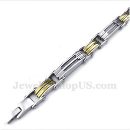 Men's Titanium Cable Gold Bracelet